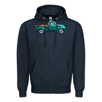 Navy western truck right side view Zipper Hoodie - FaDigitalArtStudio