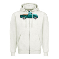 Oatmeal Heather western truck right side view Zipper Hoodie - FaDigitalArtStudio