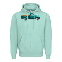 Seafoam western truck right side view Zipper Hoodie - FaDigitalArtStudio