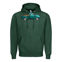 Sports Green western truck right side view Zipper Hoodie - FaDigitalArtStudio