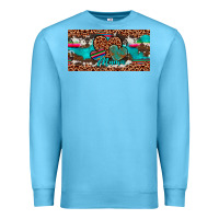 Ocean Blue hearts mama license plate Premium Sweatshirt - Artiststas