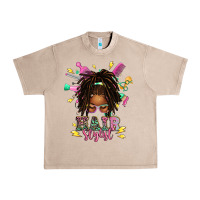 French Oak afro locs hair stylist messy bun tbw Urban Heavy Tee - texasbilliewilder