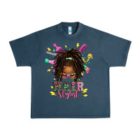 Midnight Navy afro locs hair stylist messy bun tbw Urban Heavy Tee - texasbilliewilder
