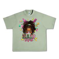 Oil Green afro locs hair stylist messy bun tbw Urban Heavy Tee - texasbilliewilder