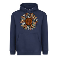 Navy cowhide leopard aztec sunflower Heavyweight Hoodie - Artiststas