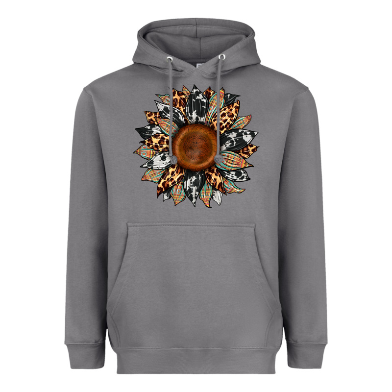 Cowhide Leopard Aztec Sunflower Heavyweight Hoodie by Artiststas | Teevron