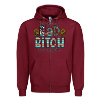 Burgundy Behind Every Bad Bitch is a Carseat Zipper Hoodie - CowhideDigitalArt