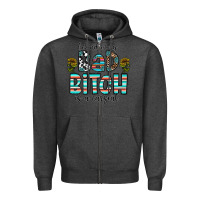 Charcoal Heather Behind Every Bad Bitch is a Carseat Zipper Hoodie - CowhideDigitalArt