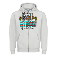 Dove Grey Behind Every Bad Bitch is a Carseat Zipper Hoodie - CowhideDigitalArt