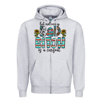 Heather Grey Behind Every Bad Bitch is a Carseat Zipper Hoodie - CowhideDigitalArt