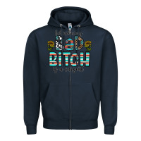 Navy Behind Every Bad Bitch is a Carseat Zipper Hoodie - CowhideDigitalArt