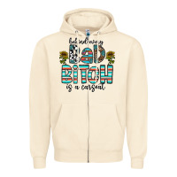 Sandshell Behind Every Bad Bitch is a Carseat Zipper Hoodie - CowhideDigitalArt