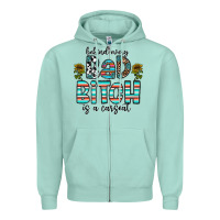 Seafoam Behind Every Bad Bitch is a Carseat Zipper Hoodie - CowhideDigitalArt