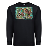 Black cactus cowboy hat background Premium Sweatshirt - AdoDesignShop