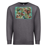 Charcoal Heather cactus cowboy hat background Premium Sweatshirt - AdoDesignShop