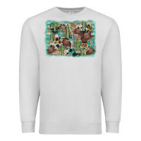 Dove Grey cactus cowboy hat background Premium Sweatshirt - AdoDesignShop