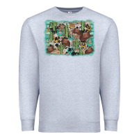 Heather Grey cactus cowboy hat background Premium Sweatshirt - AdoDesignShop
