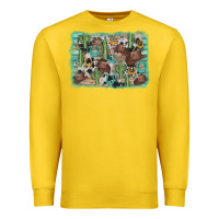 Lemon cactus cowboy hat background Premium Sweatshirt - AdoDesignShop