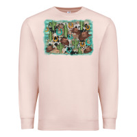Pale Pink cactus cowboy hat background Premium Sweatshirt - AdoDesignShop