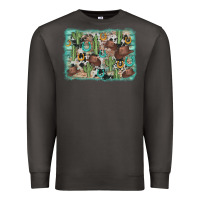 Smoke cactus cowboy hat background Premium Sweatshirt - AdoDesignShop