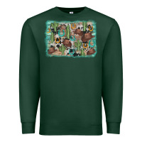Sports Green cactus cowboy hat background Premium Sweatshirt - AdoDesignShop