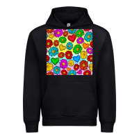 Black Pride lgbtq flowers and hearts seamless pattern Urban Hoodie - BundleAndBundleShop