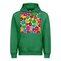 Emerald Pride lgbtq flowers and hearts seamless pattern Urban Hoodie - BundleAndBundleShop