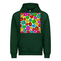 Forest Green Pride lgbtq flowers and hearts seamless pattern Urban Hoodie - BundleAndBundleShop