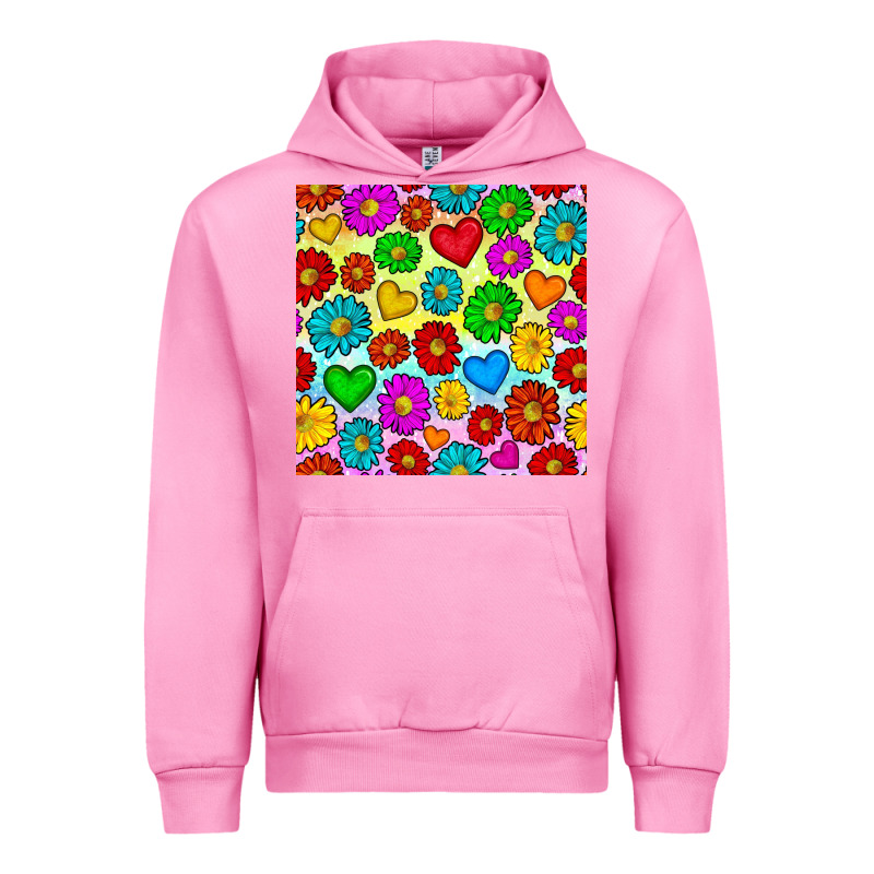 Pride Lgbtq Flowers And Hearts Seamless Pattern Urban Hoodie by BundleAndBundleShop | Teevron