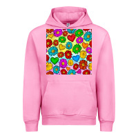 Fuchsia Pink Pride lgbtq flowers and hearts seamless pattern Urban Hoodie - BundleAndBundleShop