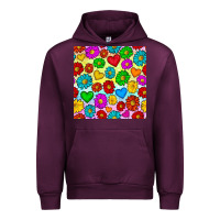 Mauve Wine Pride lgbtq flowers and hearts seamless pattern Urban Hoodie - BundleAndBundleShop