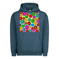 Pigment Midnight Navy Pride lgbtq flowers and hearts seamless pattern Urban Hoodie - BundleAndBundleShop