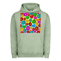Pigment Oil Green Pride lgbtq flowers and hearts seamless pattern Urban Hoodie - BundleAndBundleShop