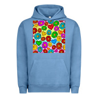 Pigment Pebble Blue Pride lgbtq flowers and hearts seamless pattern Urban Hoodie - BundleAndBundleShop