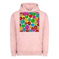 Pigment Salmon Pride lgbtq flowers and hearts seamless pattern Urban Hoodie - BundleAndBundleShop