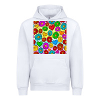 White Pride lgbtq flowers and hearts seamless pattern Urban Hoodie - BundleAndBundleShop