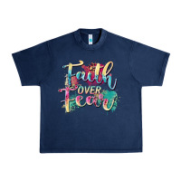 Navy faith over fear Urban Heavy Tee - Zillion Design Studio