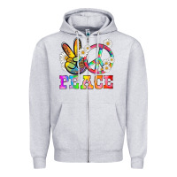 Heather Grey lgbtq peace and sembols Zipper Hoodie - HRA Design Shop