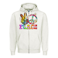 Oatmeal Heather lgbtq peace and sembols Zipper Hoodie - HRA Design Shop