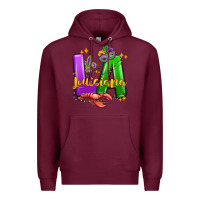 Burgundy louisiana mardi gras Premium Hoodie - MaliasSmallBusiness