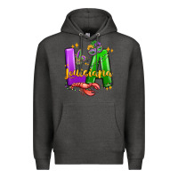 Charcoal Heather louisiana mardi gras Premium Hoodie - MaliasSmallBusiness