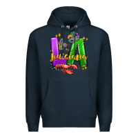 Navy louisiana mardi gras Premium Hoodie - MaliasSmallBusiness