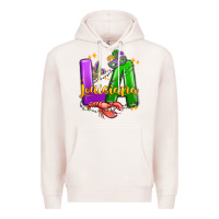 Pale Pink louisiana mardi gras Premium Hoodie - MaliasSmallBusiness