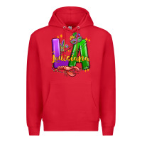 Red louisiana mardi gras Premium Hoodie - MaliasSmallBusiness
