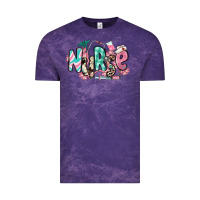 Cloud Purple floral nurse Vintage Tee - RanaPortraitStore