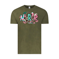 Vintage Olive floral nurse Vintage Tee - RanaPortraitStore