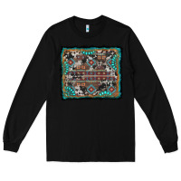 Black aztec background with gemstone and cowhide Long Sleeve Tee - RanaPortraitStore
