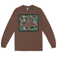 Chestnut aztec background with gemstone and cowhide Long Sleeve Tee - RanaPortraitStore