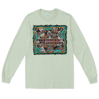 Matcha aztec background with gemstone and cowhide Long Sleeve Tee - RanaPortraitStore