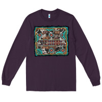 Plum aztec background with gemstone and cowhide Long Sleeve Tee - RanaPortraitStore